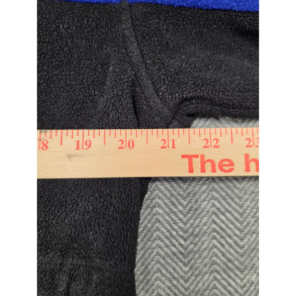 Basic Editions Blue Black Colorblock Fleece Jacket Full Zip Drawstring Large - Picture 6 of 9